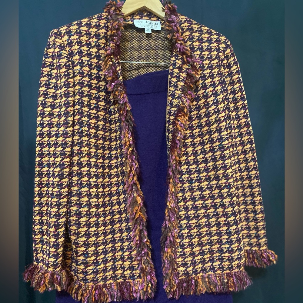 St. John Collection Purple and Gold Knit Jacket